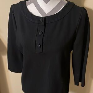 Black Talbots Knit Top w/ black Jeweled Buttons Size Medium
